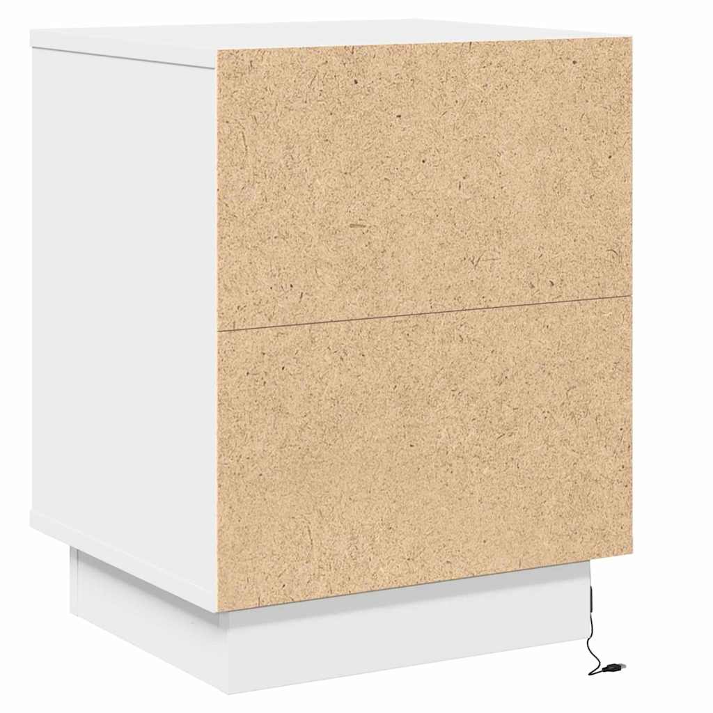 White Nightstand 39 x 34.5 x 50 cm Engineered Wood
