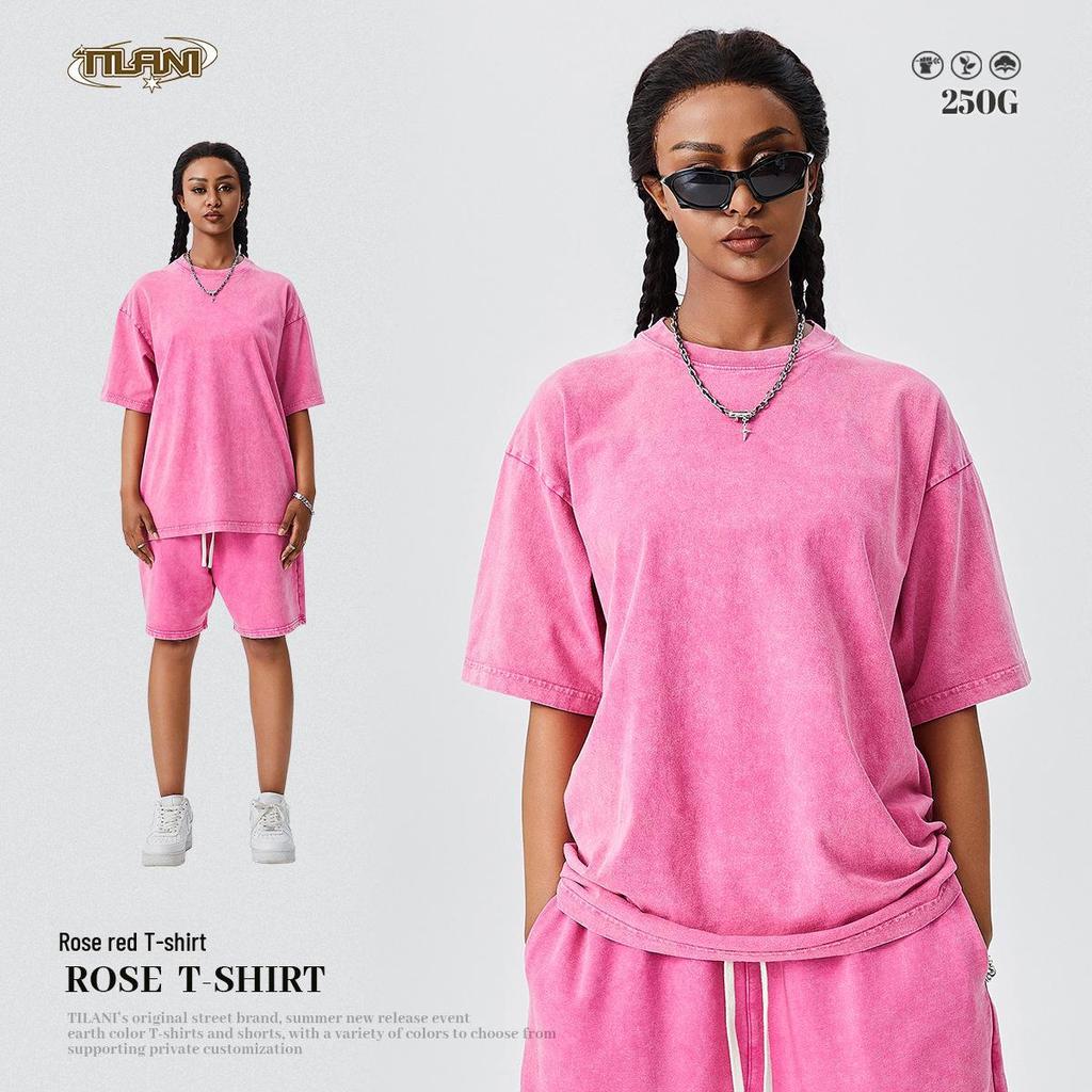 TILANI Men's Retro Washed Cotton Short-Sleeve T-Shirt