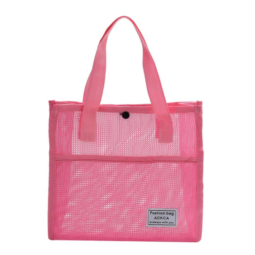 

Пляжная сумка большой вместимости, сетчатые косметички, качественная женская сумка с ручками, дорожная розовый