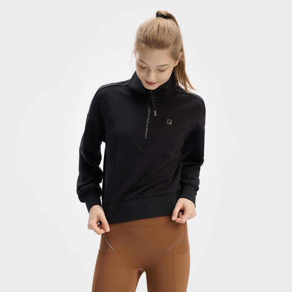 New FILA Fitness Series Sweatshirt Women's Pitch Black A11W441210FBK