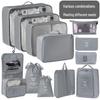 Travel Storage Bag Set - 7-Piece Multi-functional Compartment Bags for Clothes & Cosmetics
