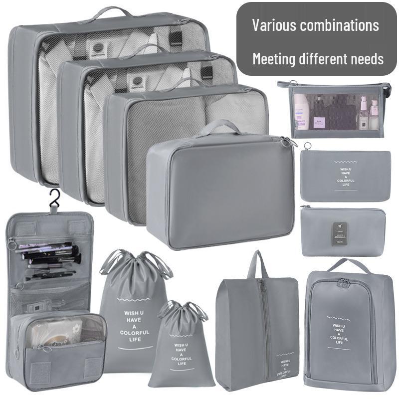 Travel Storage Bag Set - 7-Piece Multi-functional Compartment Bags for Clothes & Cosmetics