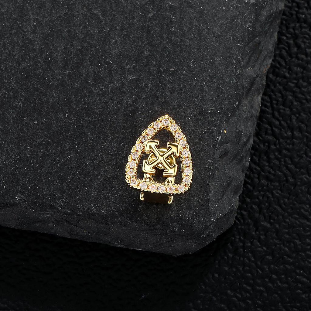 Pozłacane Grillz Hip-Hop: Puste wzory róży i gwiazdy biżuteria na Halloween