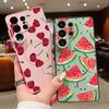 Magnetic For Magsafe Case For Samsung Galaxy S26 Ultra S25 Edge S24 Plus S23 FE S22 A17 A54 A55 A56 A57 5G Watermelon Cherry Fruits Pattern Cover
