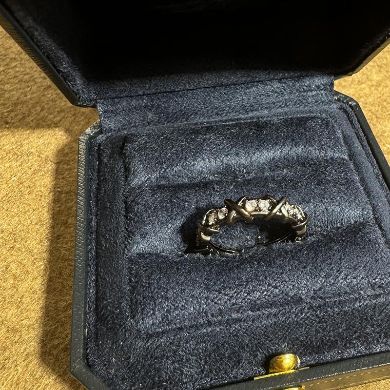 Unique Geometric Fashionable Copper Ring For Women With Dazzling Stones Zirconia