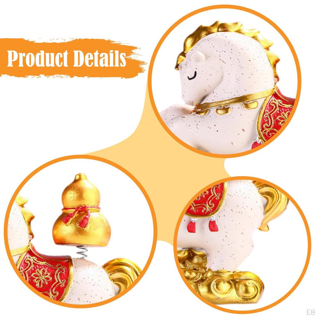 Horse Figurine Chinese Fengshui Resin Housewarming Gift Desktop Decoration Animal Sculpture