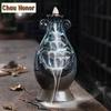 Incense Burner Ceramic Backflow Censer Backflow Aromatherapy Incense Censer Holder for Home Reading Room Clouds Sea and Mountain