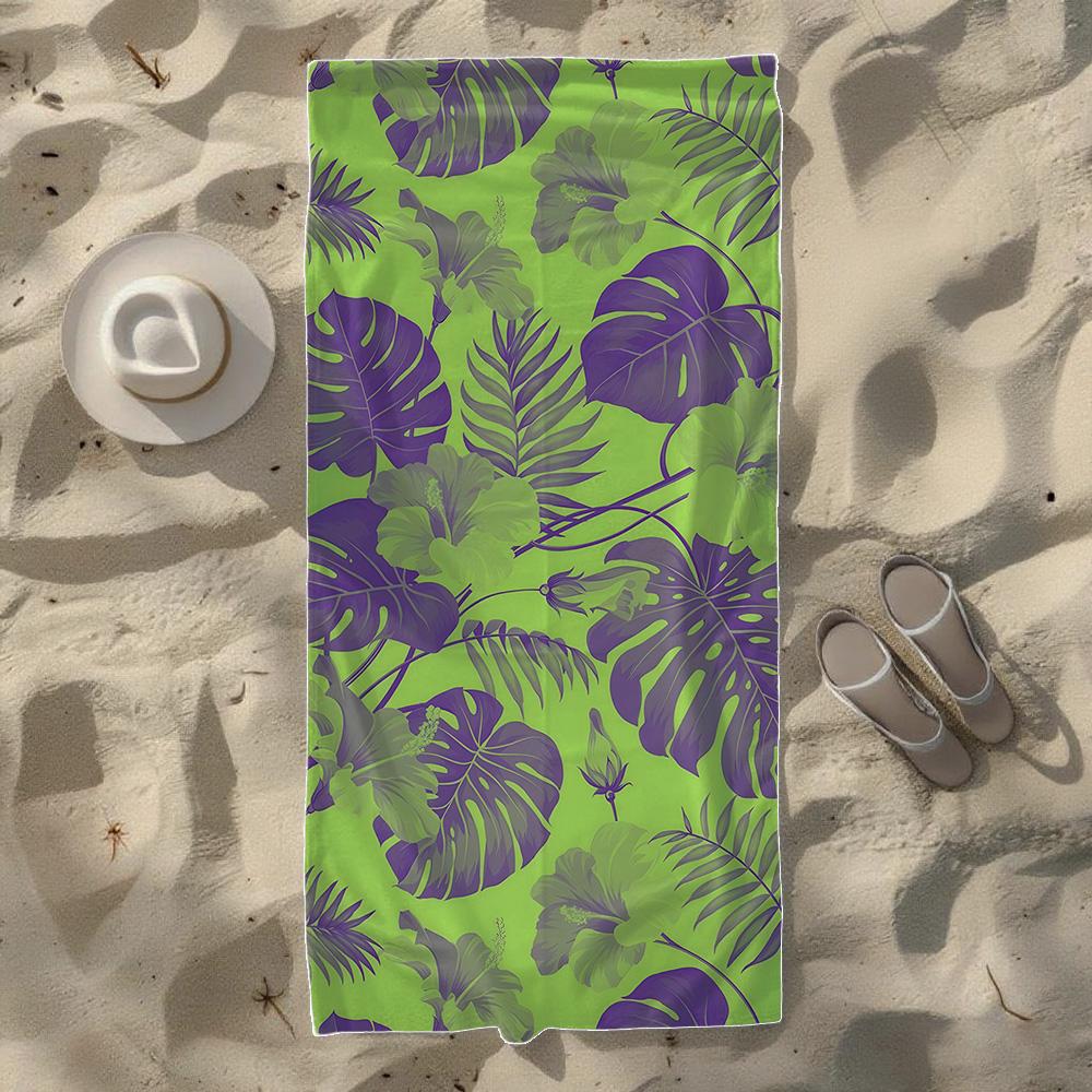 Tropical Palm Leaf Beach Towel, Soft Quick-Drying, Perfect For Portable Outdoor Travel, Swimming, Camping And Summer Beach