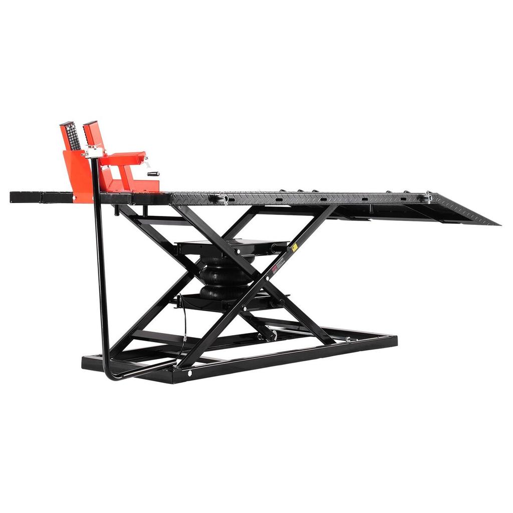 Motorcycle Jack Lift 1500lb Pneumatic Motorcycle Stand Removable Workbench