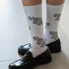 Hiig [no.499] White Gray Floral Socks