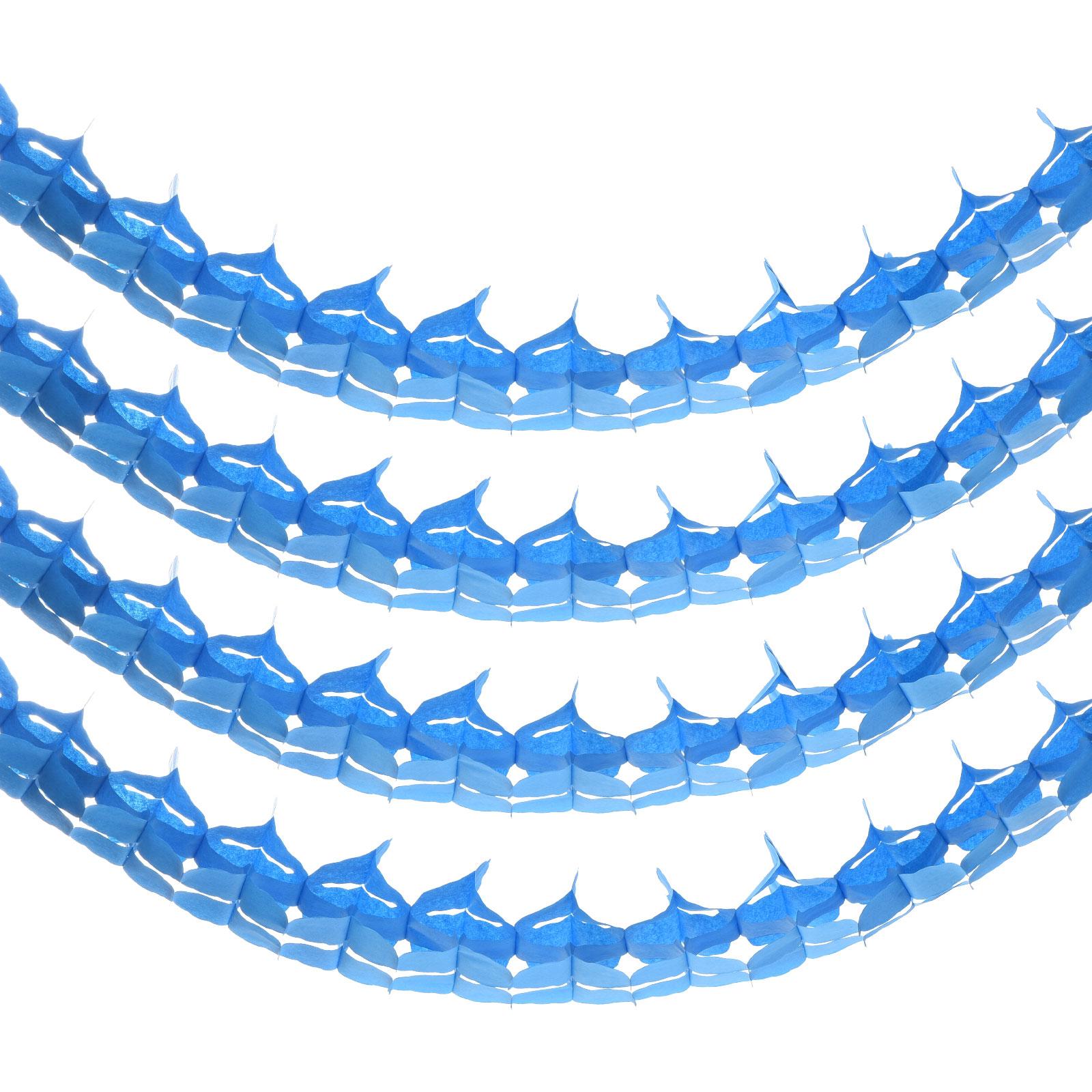 

4pcs Total 40Ft Tissue Paper Garland Four-Leaf Reusable Hanging Streamers Garland for Jungle Party Decorations Birthday 10Ft/Pcs небо синє кольору