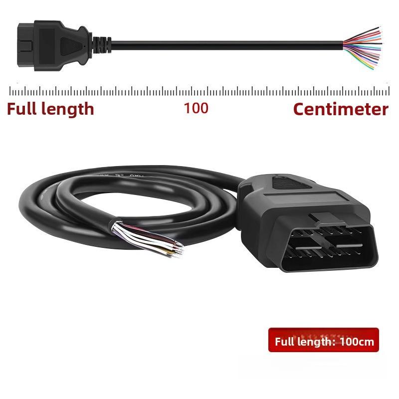 Xiaomi 16 Pin OBD2 OBD-II Male Connector To Open Plug Wire, OBD Diagnostic Extension Cable Pigtail for Extension OBD2 Opening OBD Cable