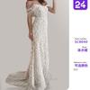 Autumn, Women's Seaside Vacation Women's Clothing, Skinny Fishtail, Sexy Backless Suspender Lace Flower Dress
