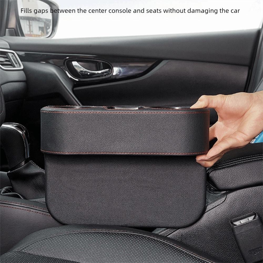 PU Leather Seat Gap Organizer Tray Multifunctional Gap Filler Storage Box  Auto Interior