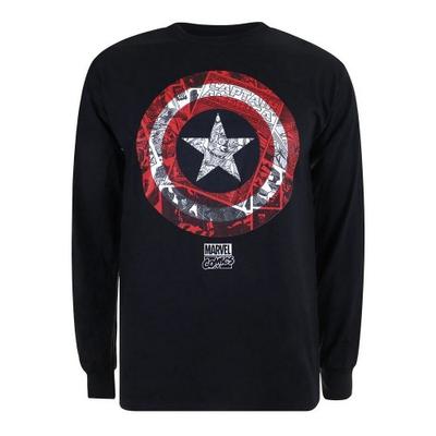 Men's Captain America Shield Long-Sleeved T-Shirt