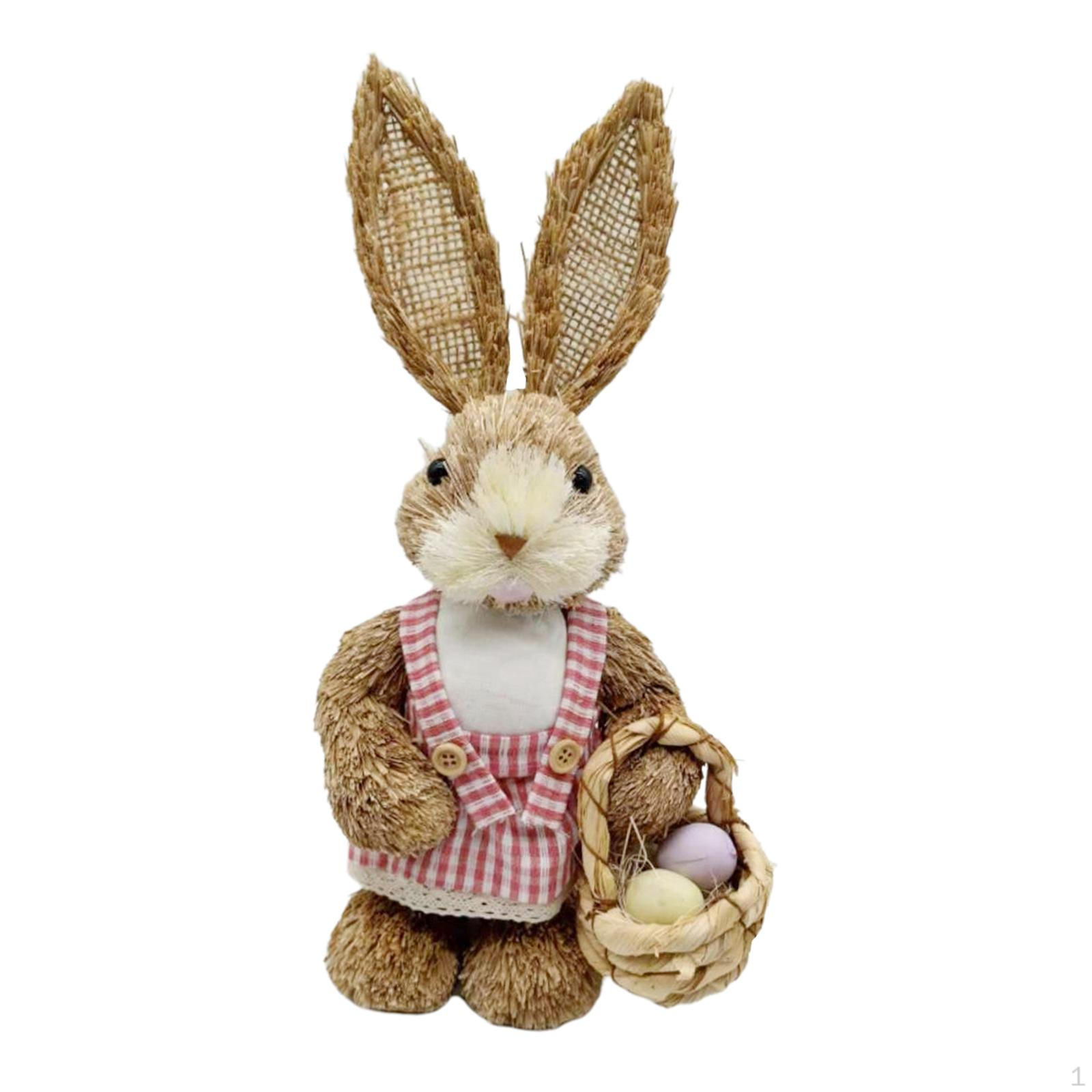 

Figurine Ornaments Straw Easter Simulation Statue Toys for Office Desktop Dollhouse Party Decoration A