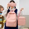 Schoolbag for Women Cute Large Capacity Elementary School Students Campus Backpack Simple Solid Color Girl Backpack High Value Bag