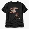 Funny Biker T-Shirt Eat Sleep Ride Repeat – Skull Motorcycle Graphic Tee