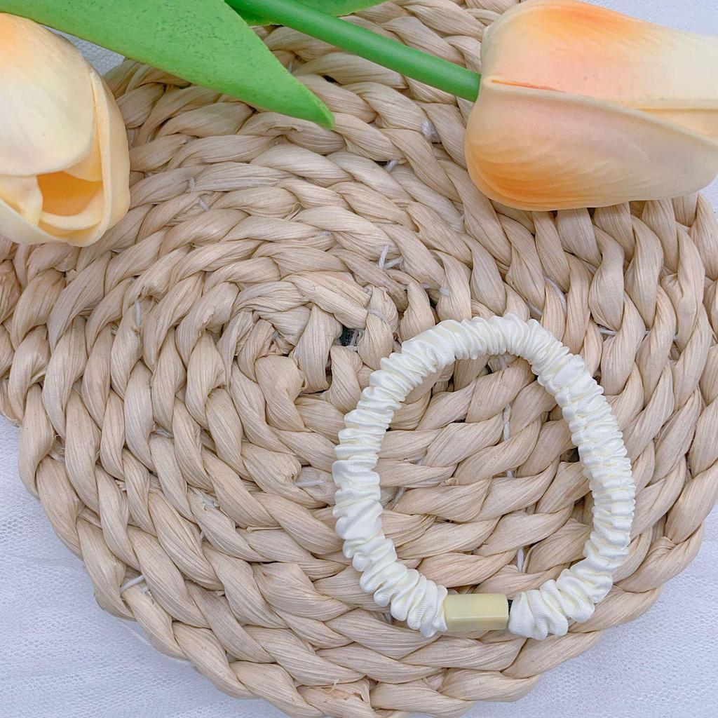 Cream High-Elastic DIY Hair Tie with Adhesive Accessories