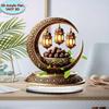 2D flat golden crescent lantern - elegant desktop decoration, perfect for Islamic home and office decor, perfect for Ramadan