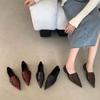 2026 Spring Women Leather Shoes British Retro Square Heel Pointed Toe French Dress Shoes Elegant High Quality High Heels Loafers