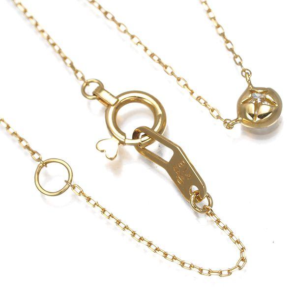 Used Star Jewelry Necklace Diamond 0.04ct Moon Setting Single K18YG #195655