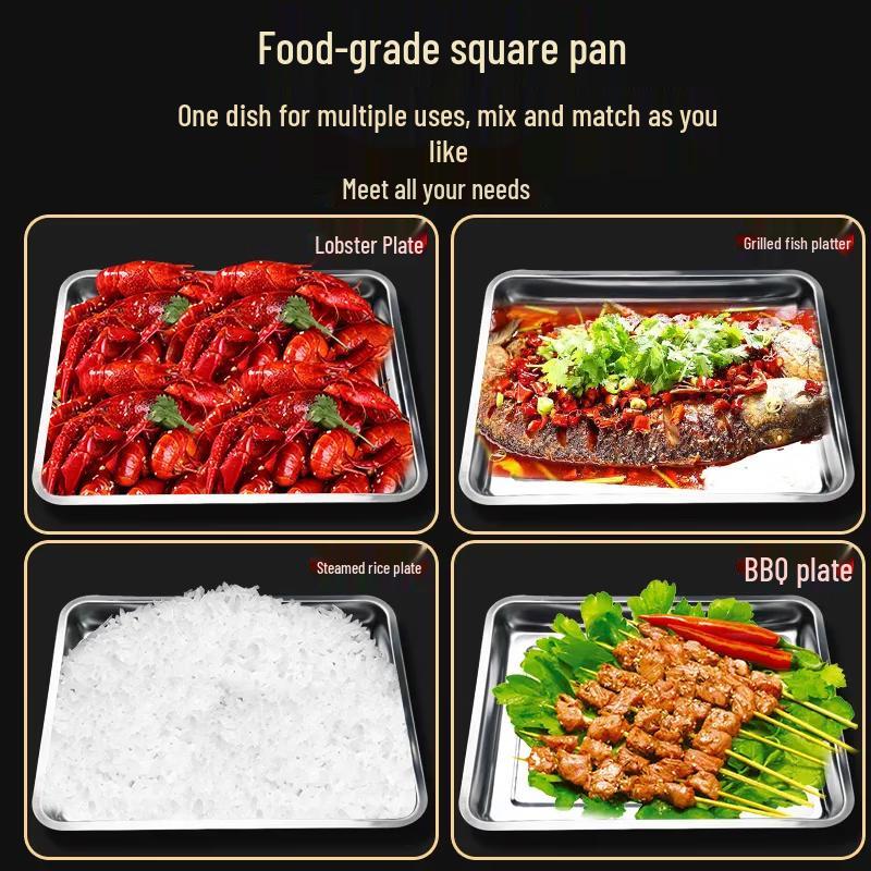 Zhuoliang Thickened 304 Stainless Steel Multi-Purpose Rectangular Tray Set