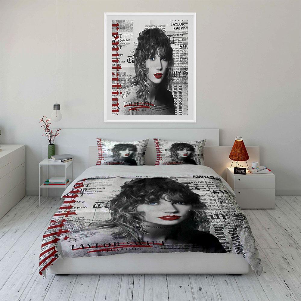Reputation Taylor Swift Poster Bedding Duvet Cover Set Duvet Cover Pillowcases  (1*Duvet Cover 2*Pillowcases, without duvet insert)