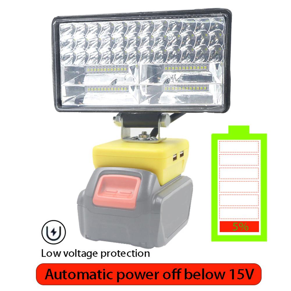 Wireless LED Work Light 8 inch 84LED 11800LM with Dual USB Port  For Batteries DCB206 DCB205 DCB204 DCB181