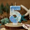 Gradual Change Blue Ocean Shell Digital Birthday Candle, Creative Birthday Party Cake Decorations, 520 Anniversary Candle