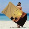 Vintage Retro Sunset Palm Beach Towel Patterned Sunscreen And Windproof Suitable For Swimming Pool Camping Travel