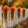 Maintenance Free Decorative Plants Fall Artificial for Hanging, UV-Resistant Faux Flowers, Realistic Plastic Flowers Garden Trailing Vines Autumn