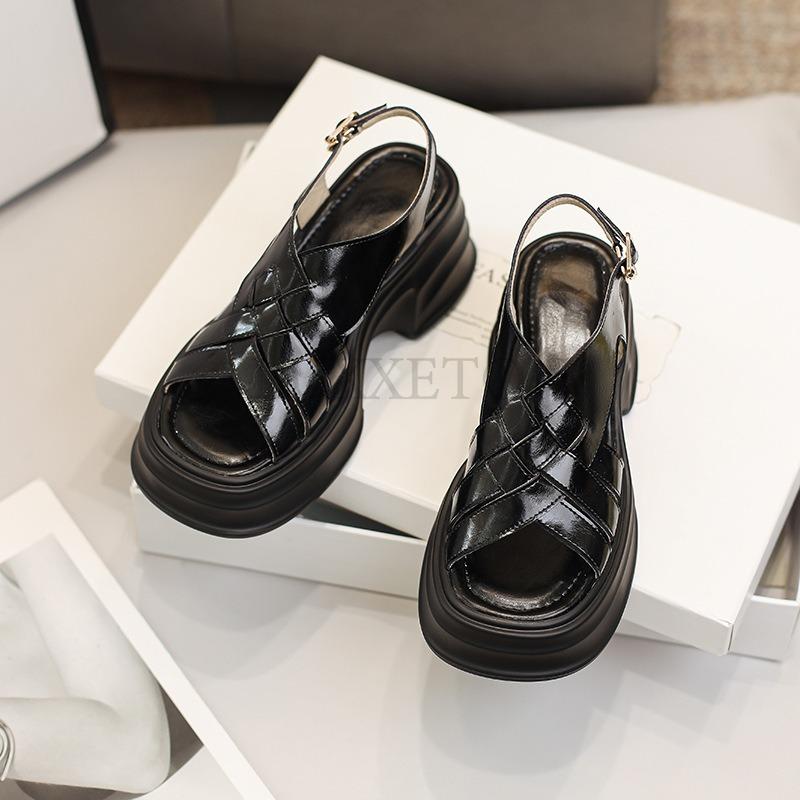 Muffin Толстая подошва Открытый носок Дорожный ремень Легкие удобные нескользящие Простые — фото 5