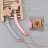 Beads Food Grade Beech Wood Star Pacifier Clips Chains Molar Chain Lanyard Baby Pacifier Chain