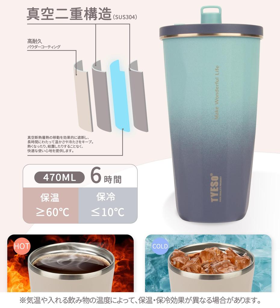 Trending on Social TYESO Tumbler with Stainless with Vacuum Keeps Drinks Hot or Direct Large Available in Multiple 2025 Upgraded Edition Media Straw,
