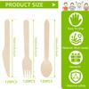 360Pcs Party Disposable Wooden Tableware Set Forks Spoons Knives Parties Wedding Cafes Environmentally Friendly Wooden Tableware