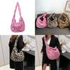 Trendy Large Capacity Plush Crossbody Bag For Women With Elegant Leopard Pattern