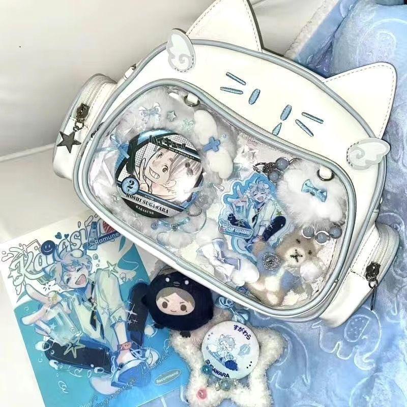 Two-dimensional yuan new YK Millennium mechanical cat transparent bar millet student female commuter versatile back