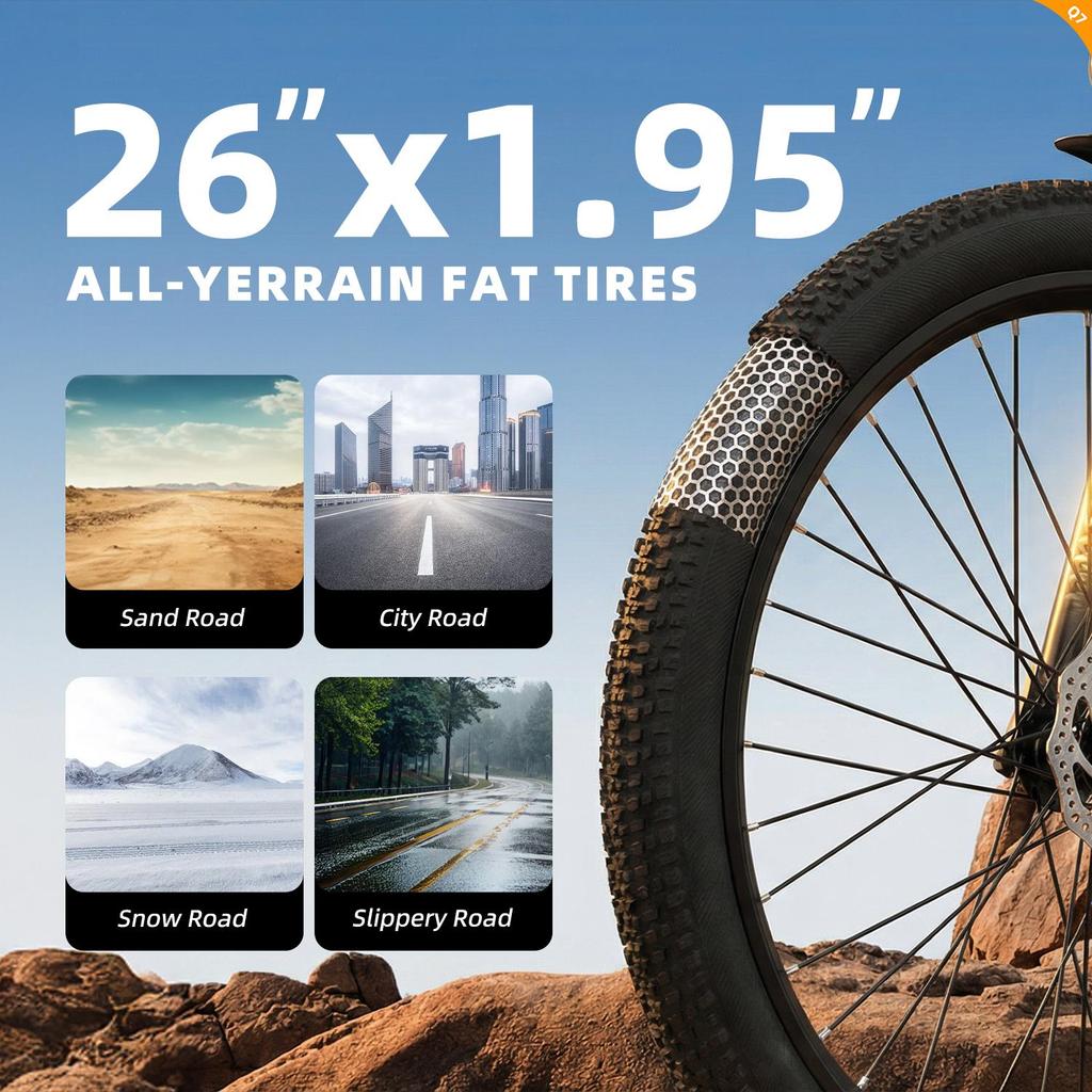 Aairsk 26'' Elektrofahrrad für Erwachsene, 250W Motor E-Bike, 36V 10Ah Abnehmbarer Akku, 25 km/h E-Mountainbike NFC