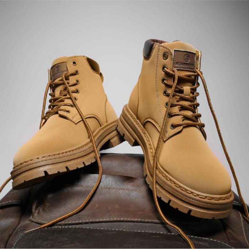 Pánské boty Zimní Vysoké Britské Overaly Velké Žluté Boty Pánské Silné Bavlněné Boty s Kašmírem Teplé Sněhule M1031