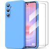 Silikonhülle für Samsung Galaxy A37 5G - Weicher Kratzschutz Blau - 2 Gehärtete Gläser