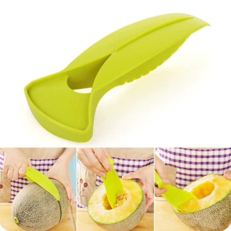 Easy Clean Melon Cutter Melon Prep Tool Melon Cube Cutter Cutting Tool Set Quick Easy Fruit Slicing For Cantaloupe