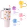 Niedliche Blumen Strohhalm Abdeckungen Kappe Für Stanley Cup 40oz Becher Zubehör KawaiiSilikon Strohhalm Aufsätze Schutzkappe Für 10mm Strohhalme
