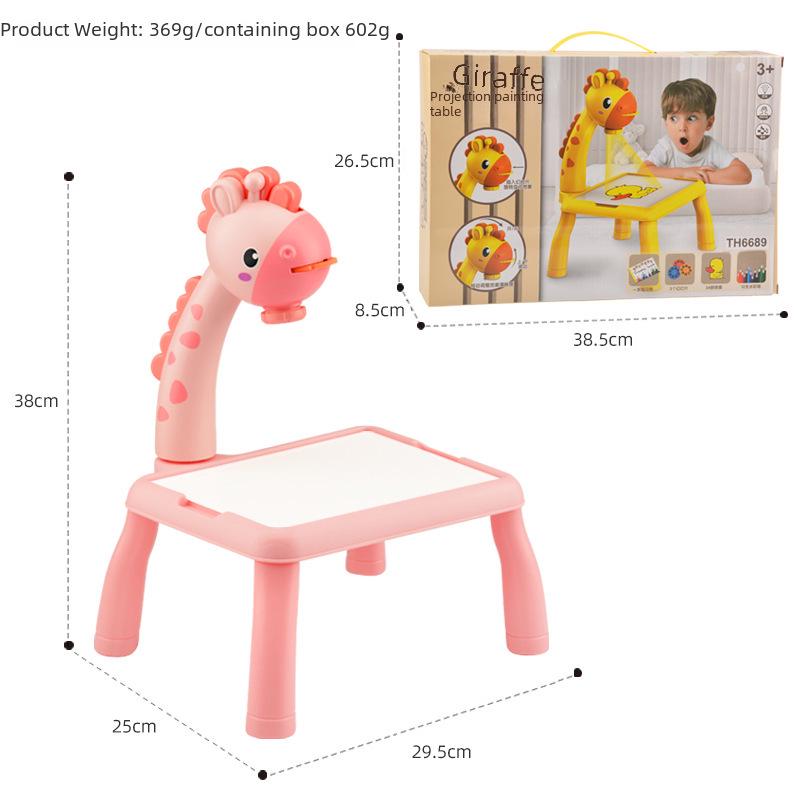 Deer-Shaped Projection Drawing Table with Sound & Light - Children's Graffiti and Writing Toy Set