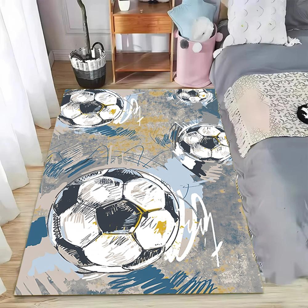 3D Ball Soccer Theme Carpet Living Room Floor Mat Kids Play Area Rug Teen Room Decor Rug  Indoor Entrance Door Mat