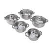 Set 5 pezzi Pentole in Acciaio Inossidabile Set di Pentole da Cucina Casseruola con Coperchio in Vetro Pentola per Brodo Pentola per Zuppa con 2 Manici