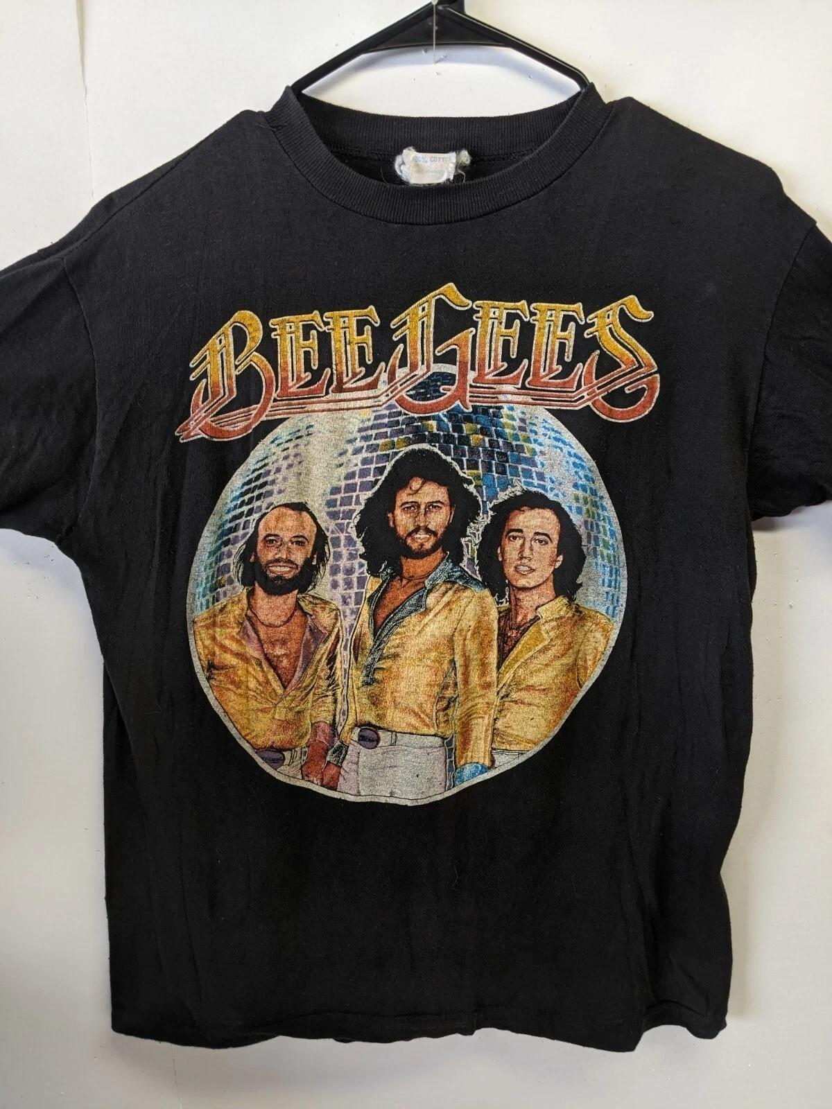 Rare! The Bee Gees Band Members Black Classic Shirt CL854 S