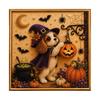 Seasonal Home Decor Projects Halloween Faux Pearl Painting Kit, Puppy Art DIY Witch Stress Relieving Hobbies Hat Bead Craft Kit for Adults And Teens,