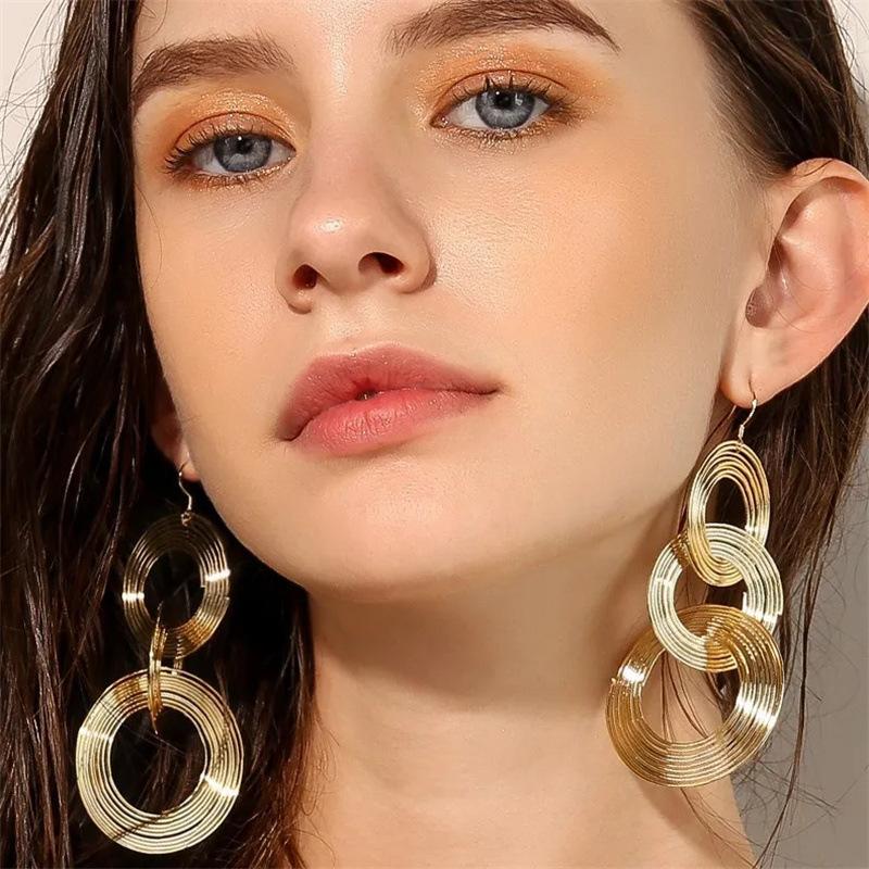 Fashion Personality Size Circle Earrings Exaggerated Temperament Long Circle Earrings Earrings Pendant