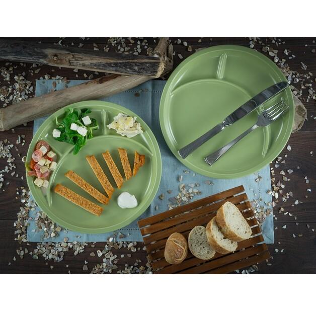 Набор тарелок для фондю CreaTable, 4 штуки, зеленые (22985)